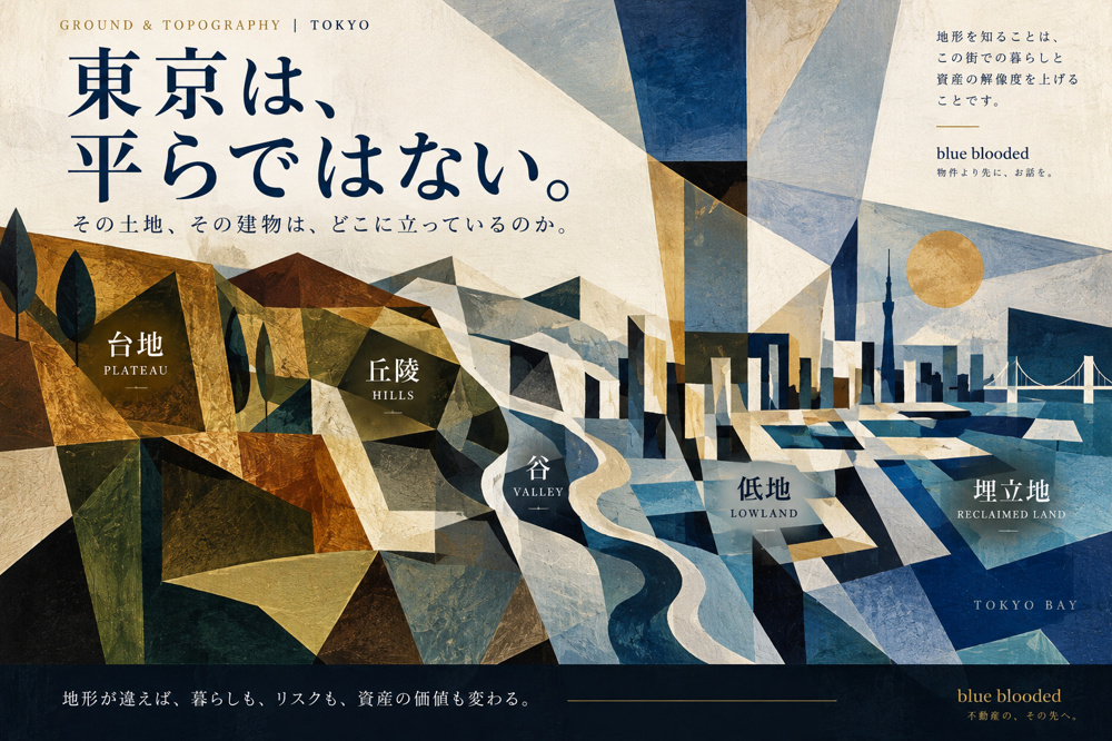 東京の地盤を地形から見る｜マンション・戸建て・土地を買う前に知りたい台地・谷・低地・埋立地の画像