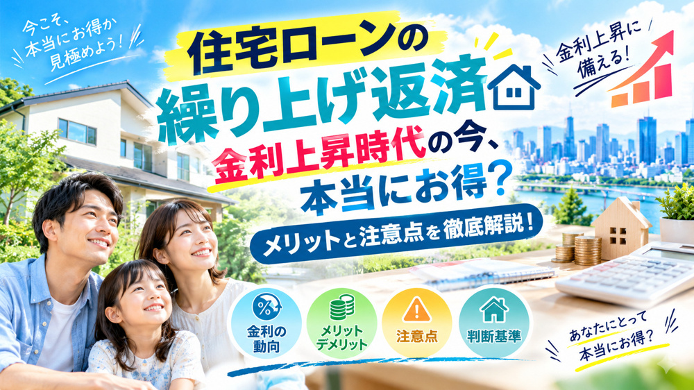 住宅ローンの繰り上げ返済は本当にお得？メリットと注意点を徹底解説！の画像