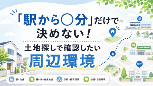 「駅から○分」だけで決めない！土地探しで確認したい周辺環境の画像