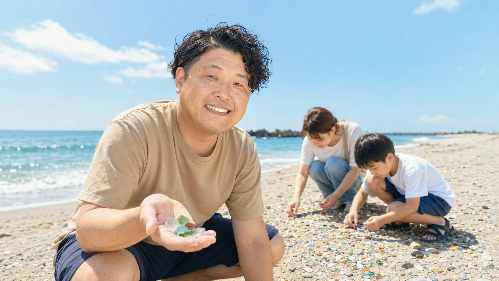 夏の思い出を探しに。日立市でシーグラス集めの画像