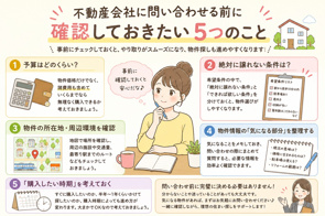 不動産会社に問い合わせる前に確認しておきたい5つのことの画像