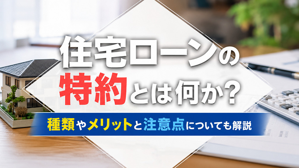住宅ローンの特約とは何か？種類やメリットと注意点についても解説
