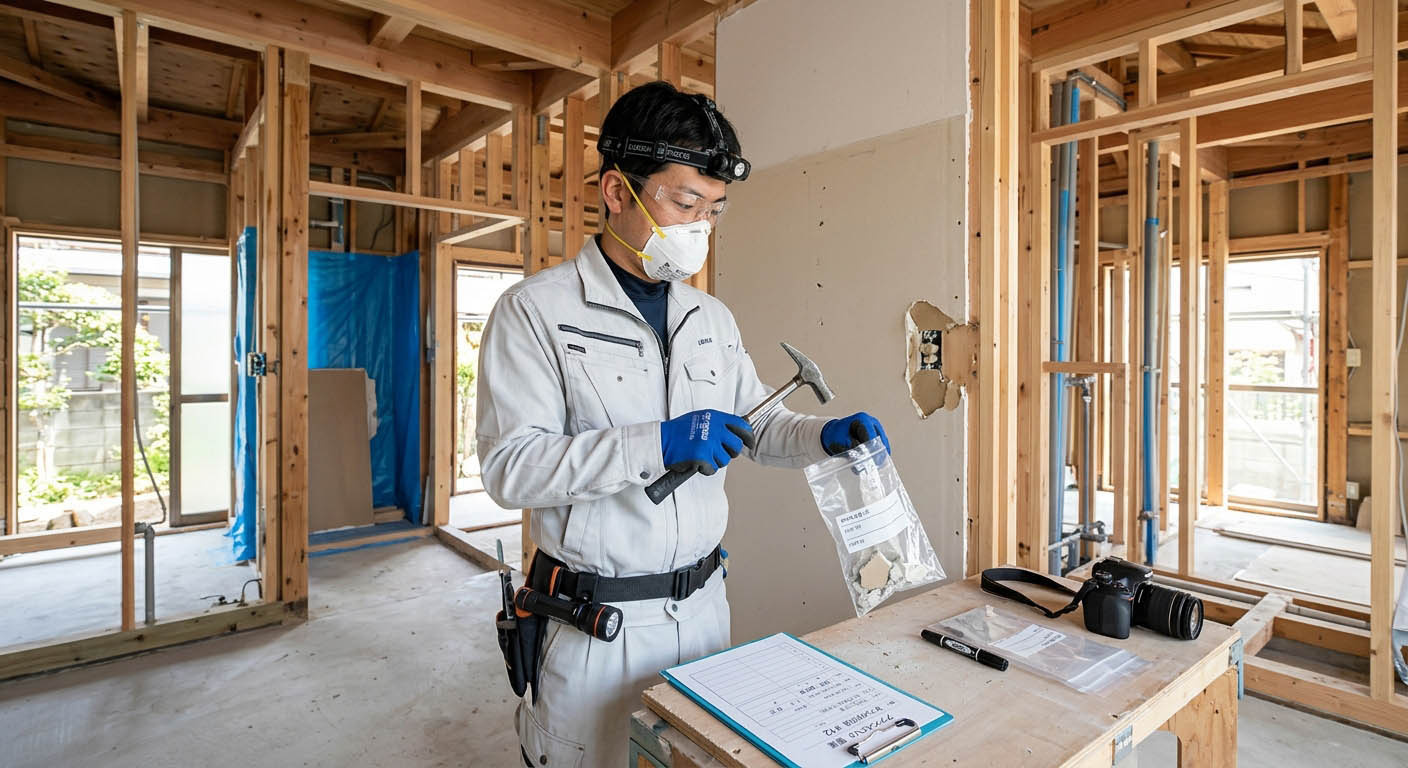 芦屋市の住宅でリフォーム中に「アスベスト」が発覚したときの費用と手順の画像