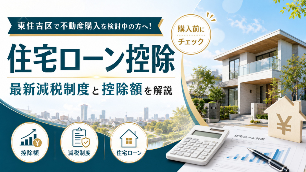 東住吉区で不動産購入を検討中の方へ！住宅ローン控除の最新減税制度と控除額を解説の画像