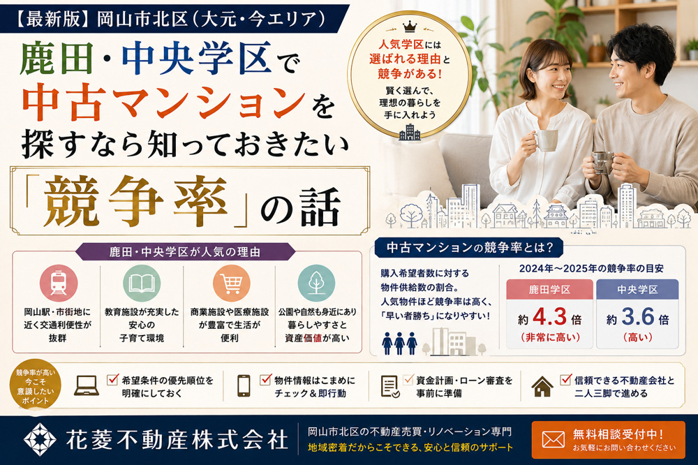 鹿田・中央学区で中古マンションを探すなら知っておきたい「競争率」の話の画像