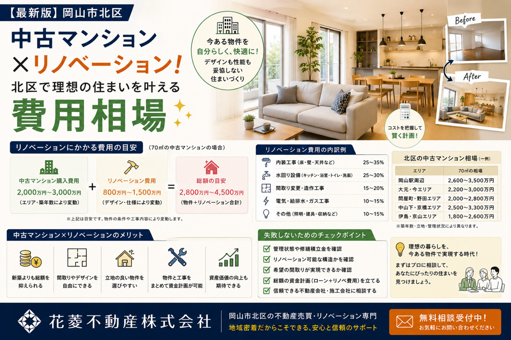 中古マンション×リノベーション！北区で理想の住まいを叶える費用相場の画像