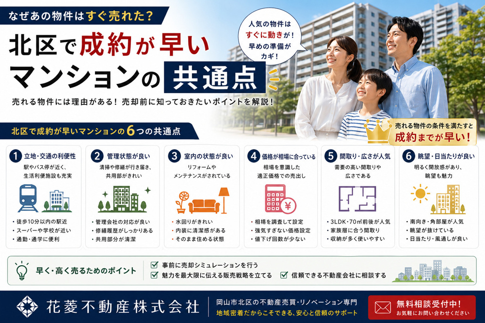 なぜあの物件はすぐ売れた？北区で成約が早いマンションの共通点の画像
