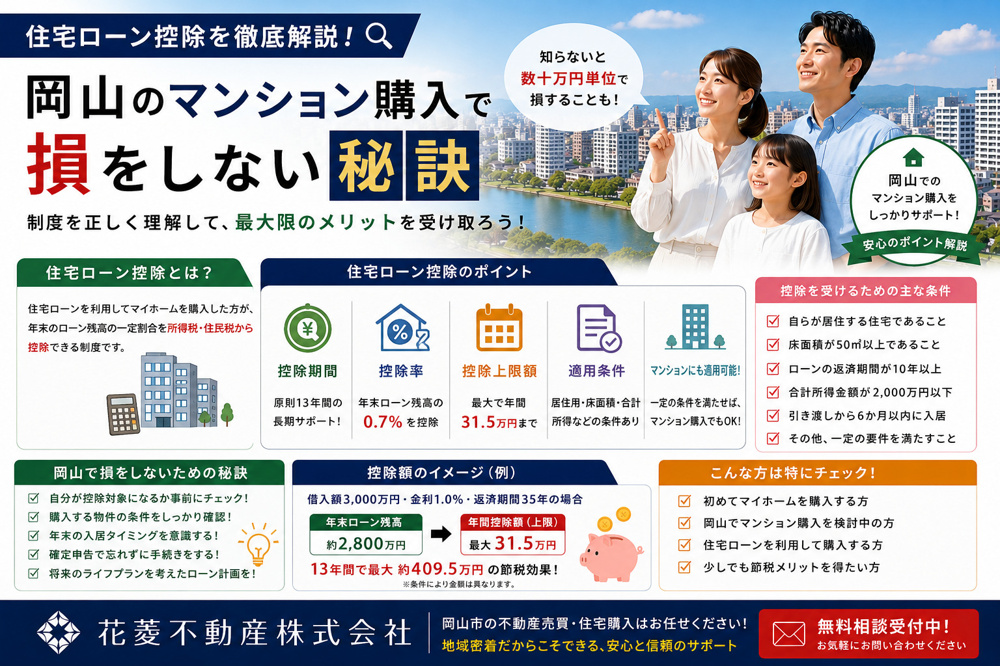 住宅ローン控除を徹底解説！岡山のマンション購入で損をしない秘訣の画像