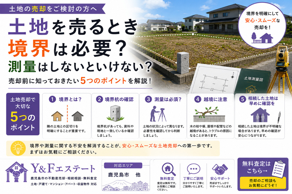 土地を売るとき境界は必要？測量はしないといけない？売却前に知っておきたい5つのポイントの画像