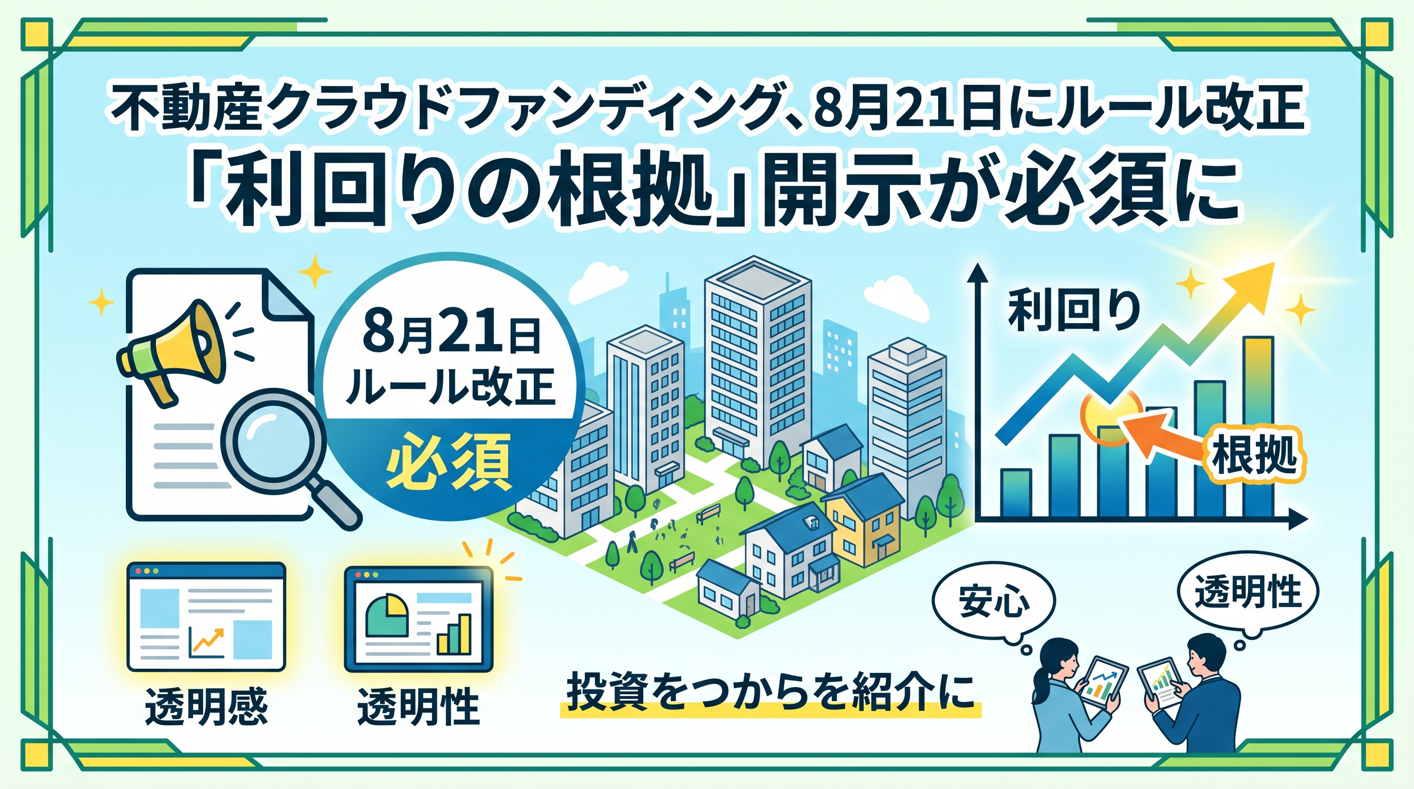 不動産クラウドファンディング、8月21日開示ルール改正の画像