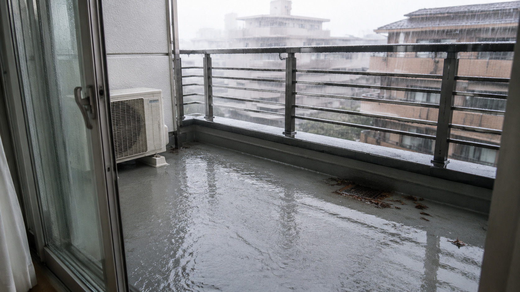 埼玉の賃貸でゲリラ豪雨!ベランダ浸水・雨漏りが起きたときの対応を解説の画像