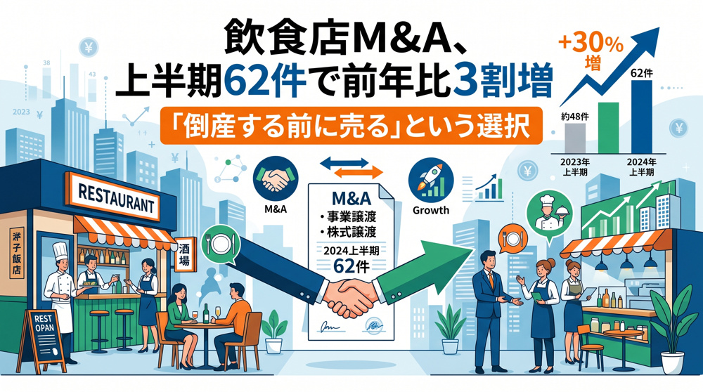 飲食店M&A3割増、倒産する前に「売る」という選択肢の画像
