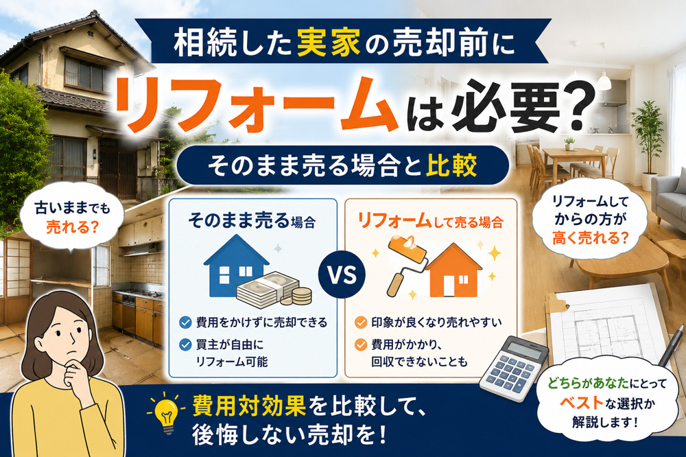 相続した実家の売却前にリフォームは必要？そのまま売る場合と比較の画像