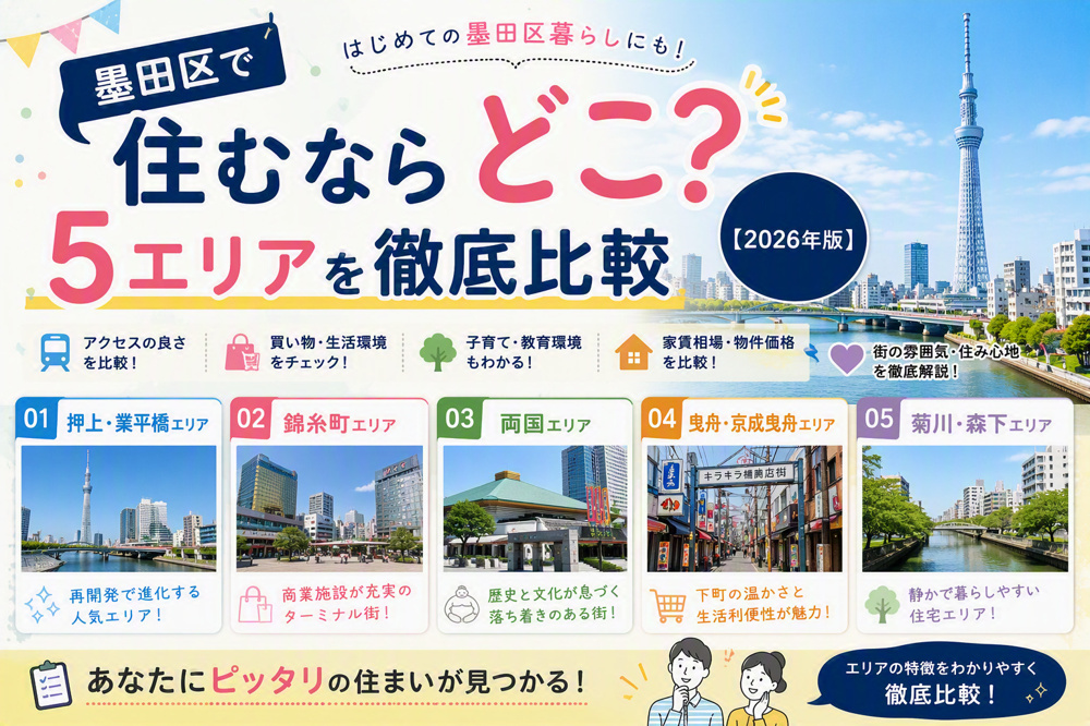 墨田区で住むならどこ？5エリアを徹底比較【2026年版】の画像
