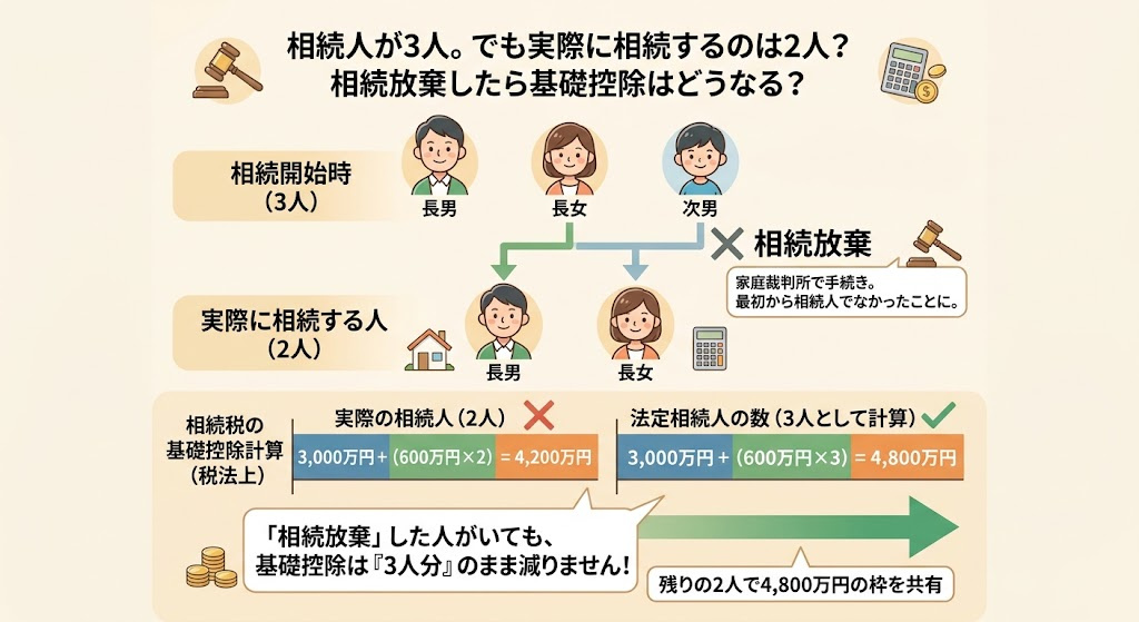 相続放棄と基礎控除の仕組み解説図