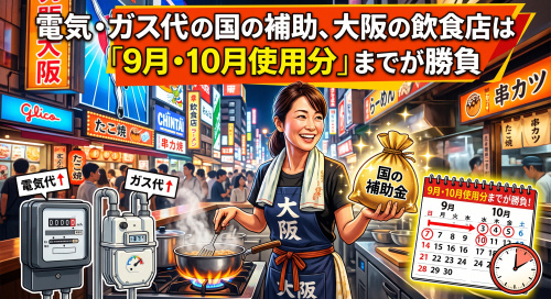 電気・ガス補助「9月まで」大阪の飲食店に忍び寄る負担増の画像