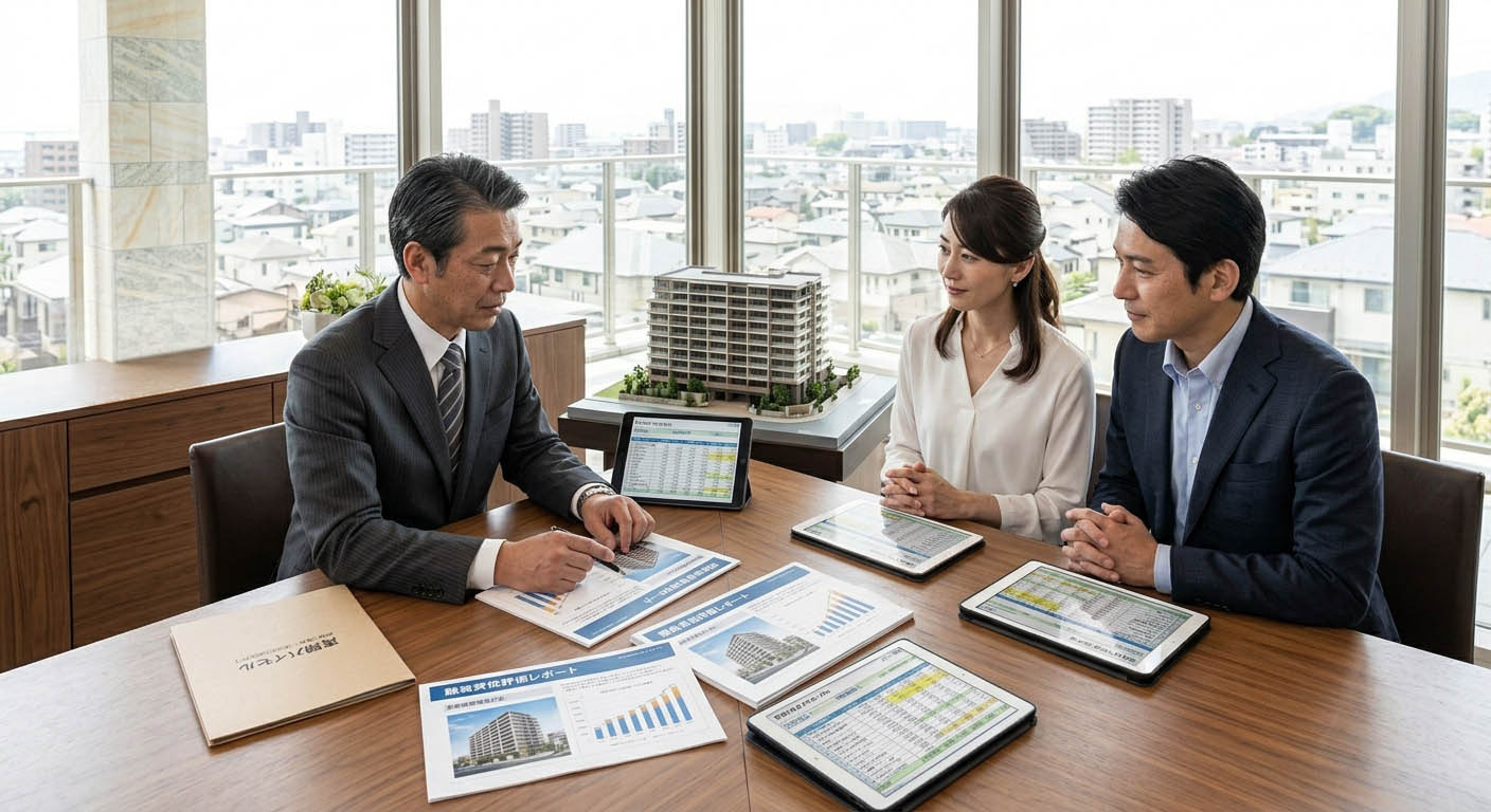 収益物件の融資戦略・事業計画を投資家様と練り上げる高翔バイセルのコンサルティング