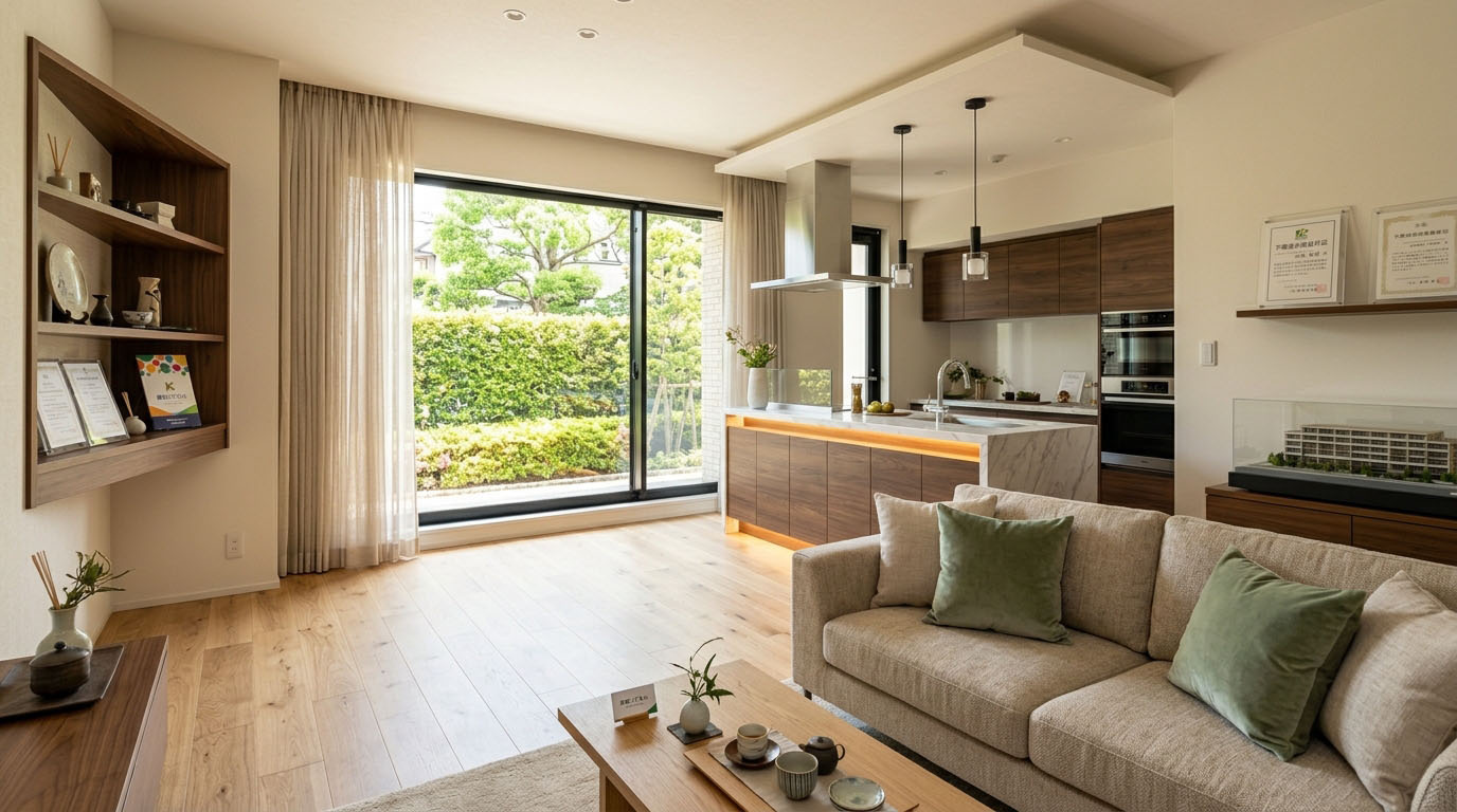 芦屋の中古マンションをリノベーションして高い賃料設定を実現したモダンなLDK