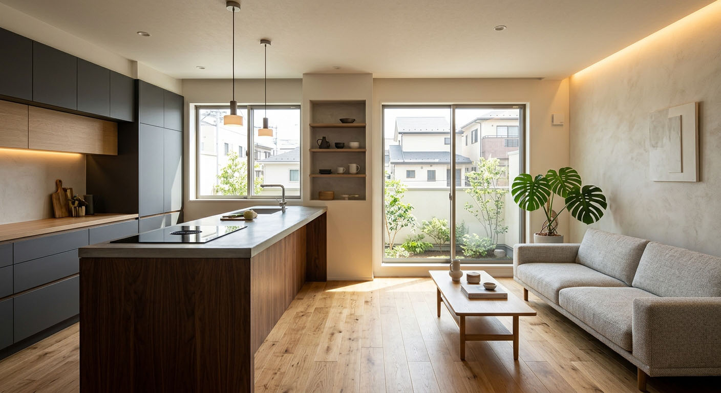 地価高騰時代に賢く手に入れた阪神間のリノベーション住宅リビング