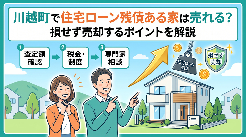 川越町で住宅ローン残債ある家は売れるか？損せず売却するポイントを解説の画像