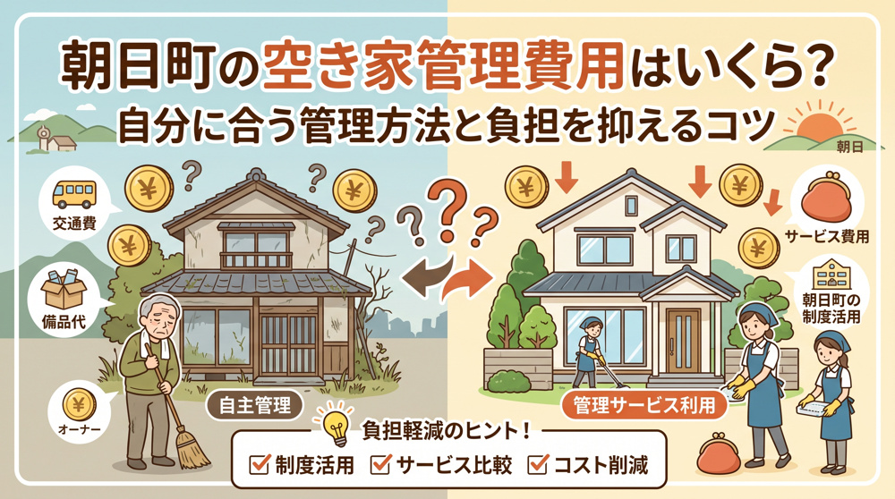 朝日町の空き家管理費用はいくら？自分に合う管理方法と負担を抑えるコツの画像