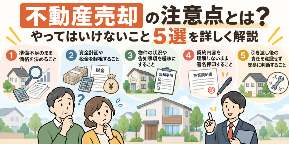 不動産売却の注意点とは？やってはいけないこと５選を詳しく解説の画像