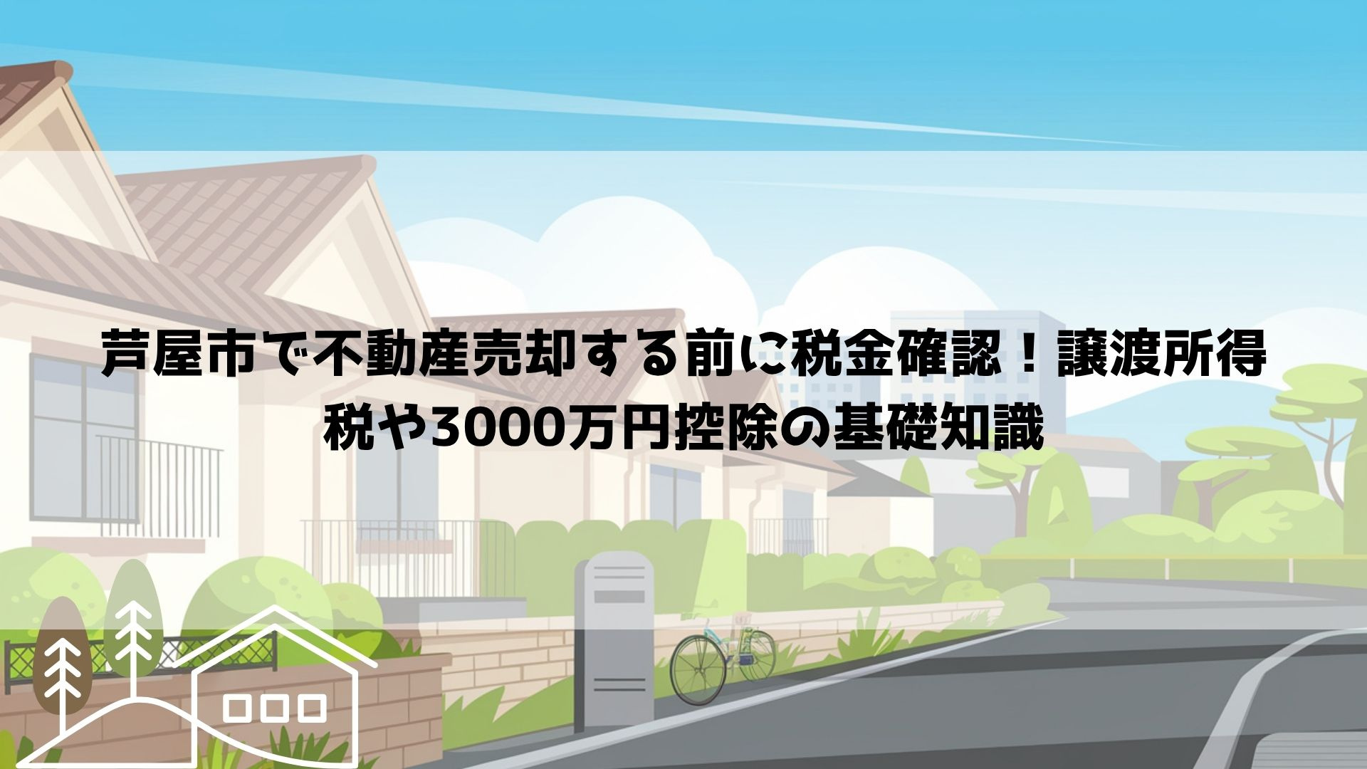 【2026年最新】芦屋市で不動産売却する前に税金確認！譲渡所得税や3000万円控除の基礎知識の画像
