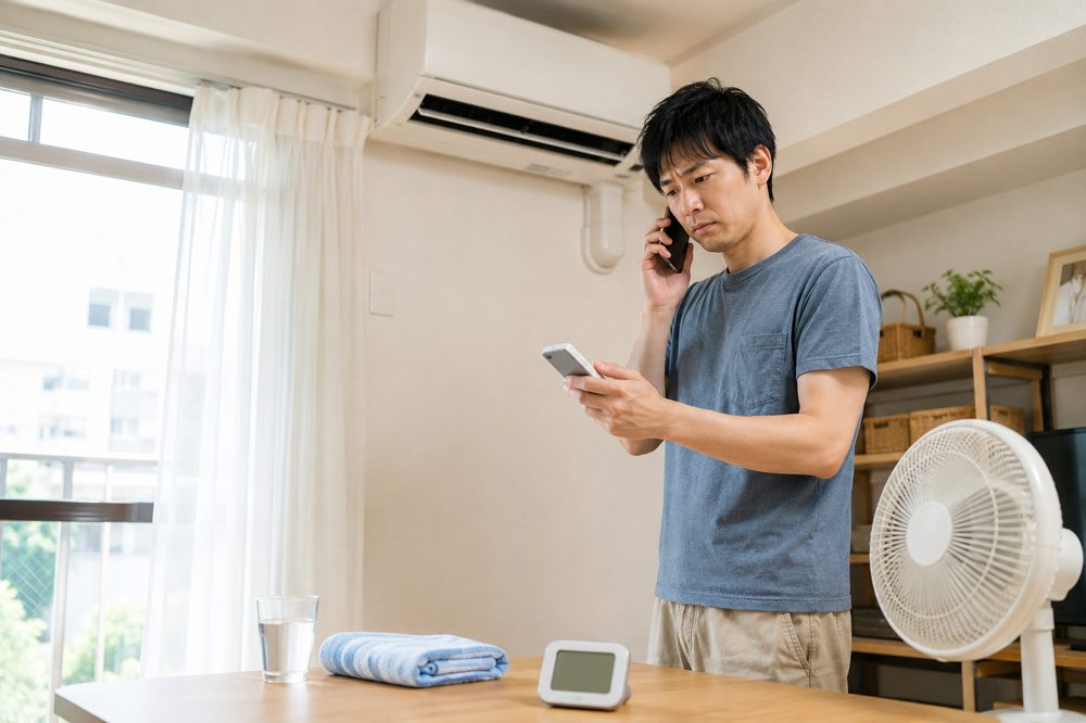 賃貸のエアコンが猛暑日に故障したら？連絡先・応急対応・修理費用を解説の画像