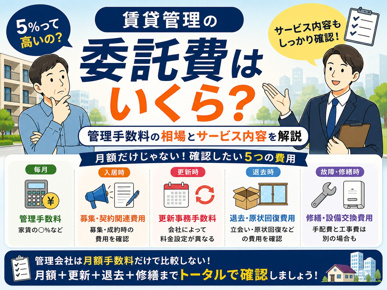 賃貸管理の委託費はいくら？管理手数料の相場とサービス内容を解説の画像