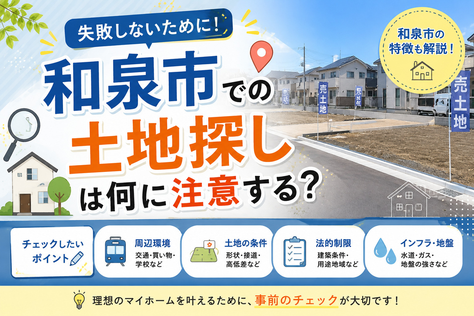 和泉市での土地探しは何に注意する？失敗しないための注意点を分かりやすく解説の画像