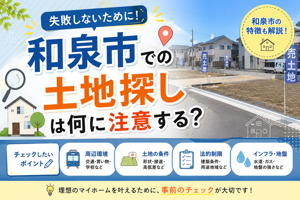 和泉市での土地探しは何に注意する？失敗しないための注意点を分かりやすく解説の画像