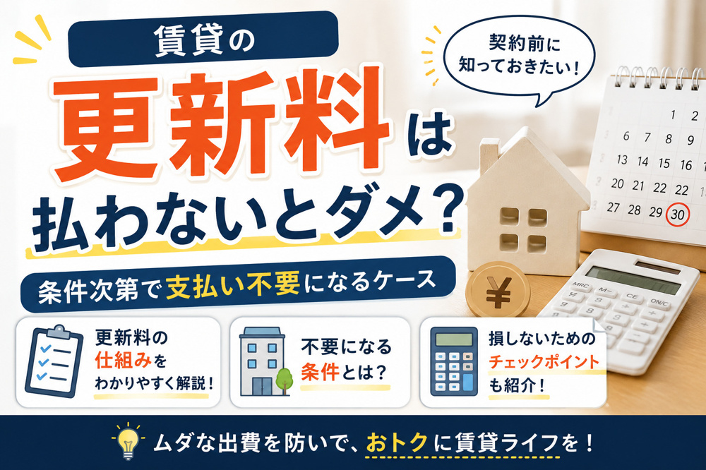 賃貸の更新料は払わないとダメ？条件次第で支払い不要になるケースを解説の画像