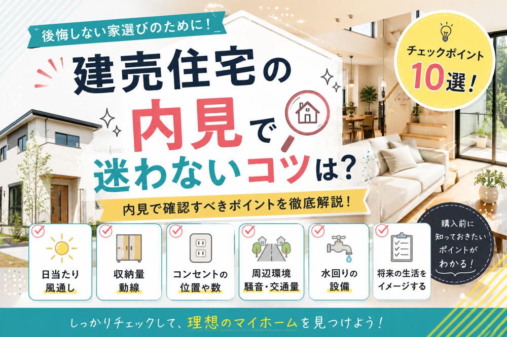 建売住宅の内見で迷わないコツは？チェックポイントを押さえて後悔しない選び方の画像