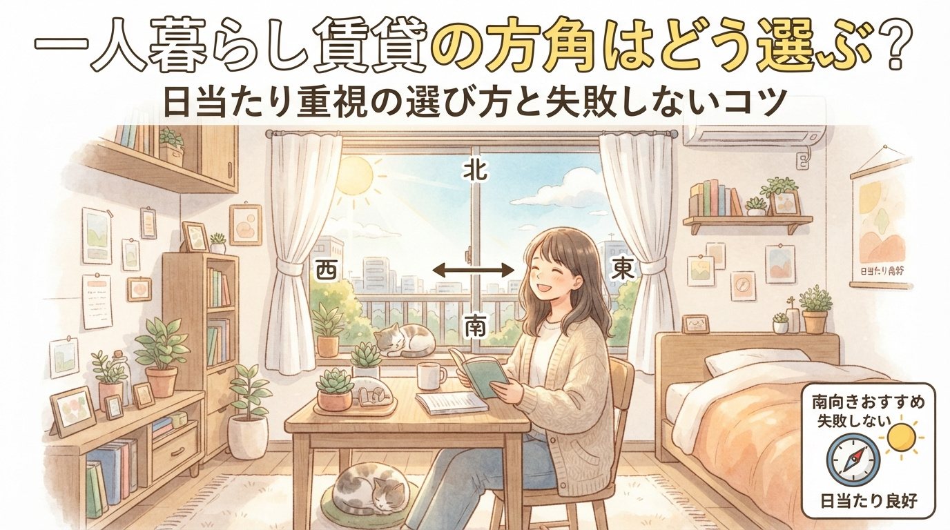 一人暮らし賃貸の方角はどう選ぶ？日当たり重視の選び方と失敗しないコツの画像