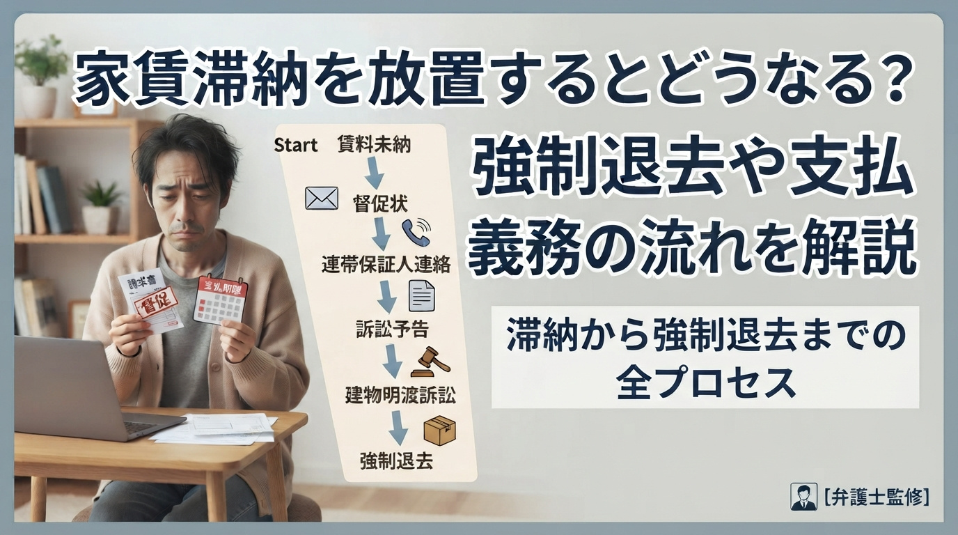 家賃滞納を放置するとどうなる？強制退去や支払義務の流れを解説の画像