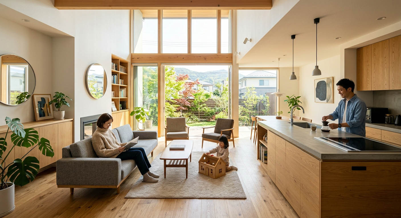 住宅ローン借り換えとリノベーションを同時に行い生まれ変わった西宮市内のリビング