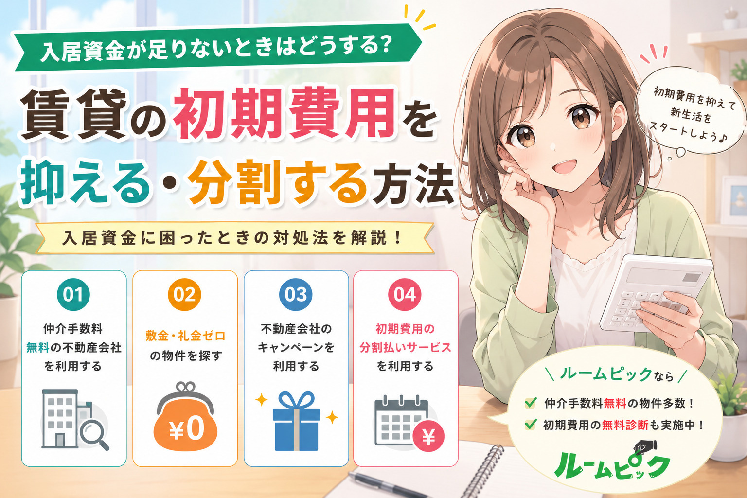 入居資金が足りないときの対処法｜賃貸の初期費用を安くする4つの方法【名古屋】の画像