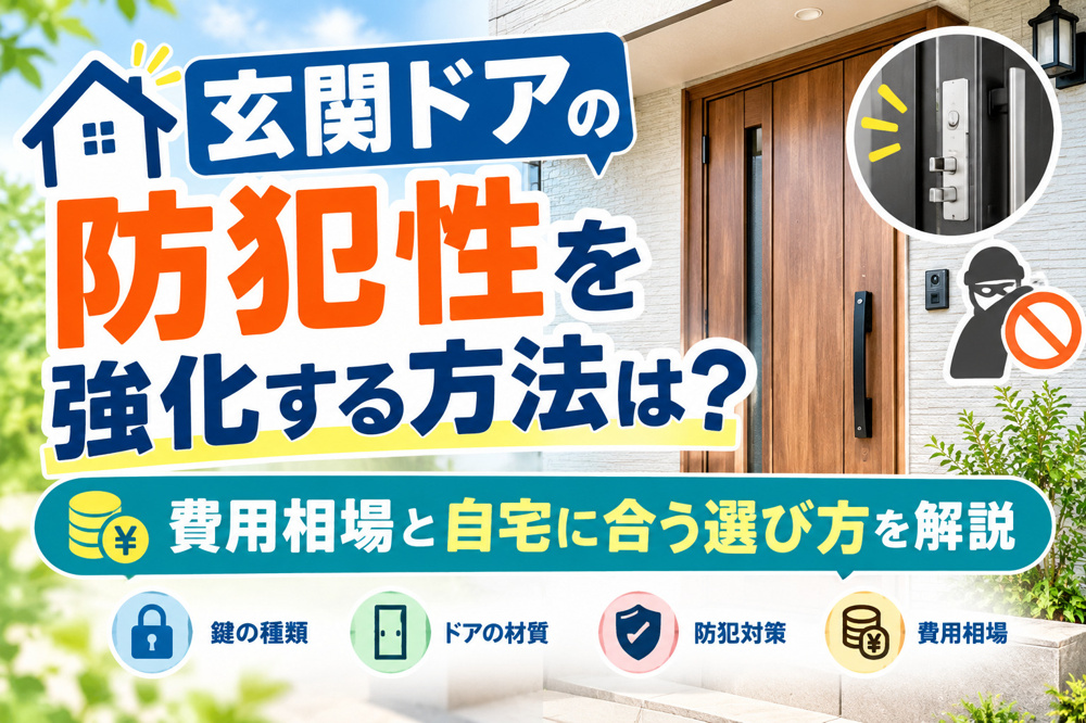 玄関ドアの防犯性を強化する方法は？費用相場と自宅に合う選び方を解説の画像
