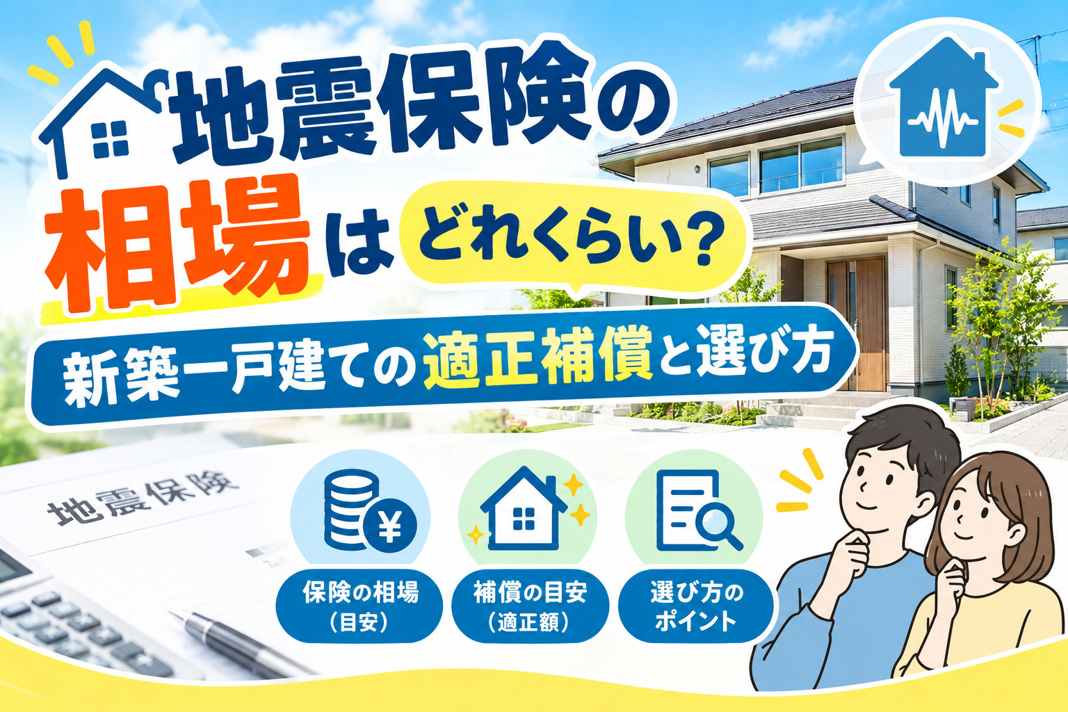 地震保険の相場はどれくらい?新築一戸建ての適正補償と選び方の画像
