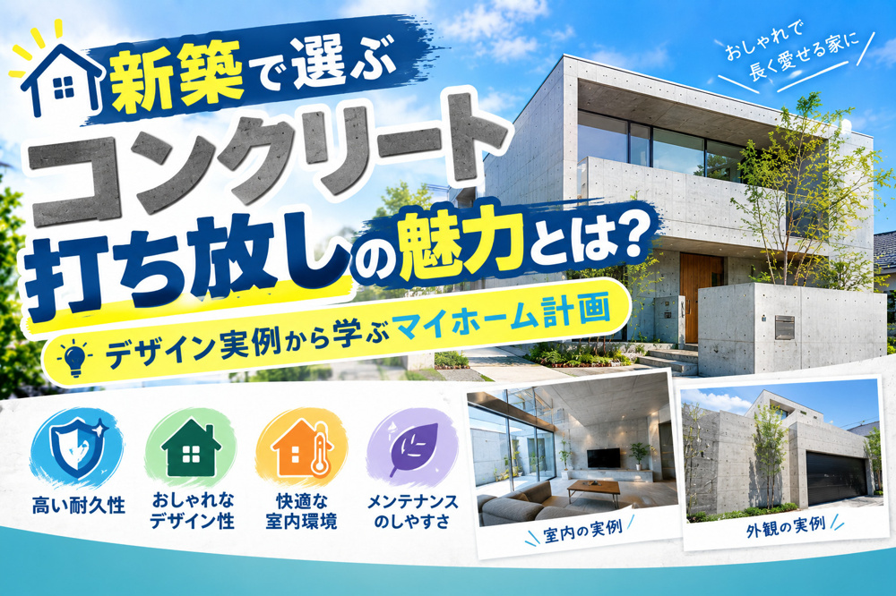 新築で選ぶコンクリート打ち放しの魅力とは？デザイン実例から学ぶマイホーム計画の画像