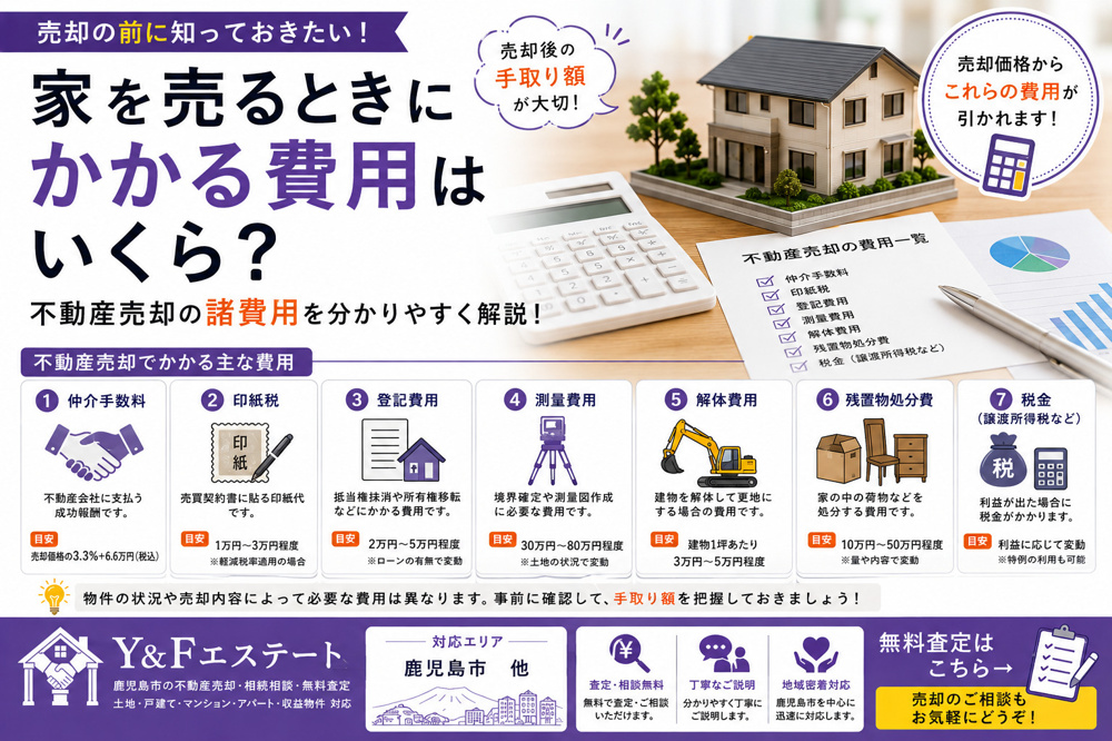 家を売るときにかかる費用はいくら？不動産売却の諸費用を分かりやすく解説の画像