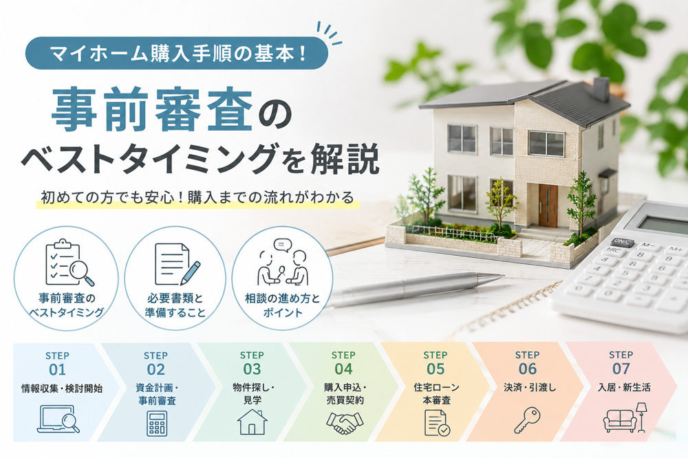 マイホーム購入手順の基本！事前審査のベストタイミングを解説の画像
