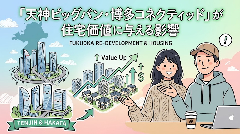 福岡市の「再開発（天神ビッグバン・博多コネクティッド）」が住宅価値に与える影響の画像