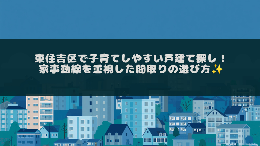東住吉区で子育てしやすい戸建て探し！家事動線を重視した間取りの選び方の画像