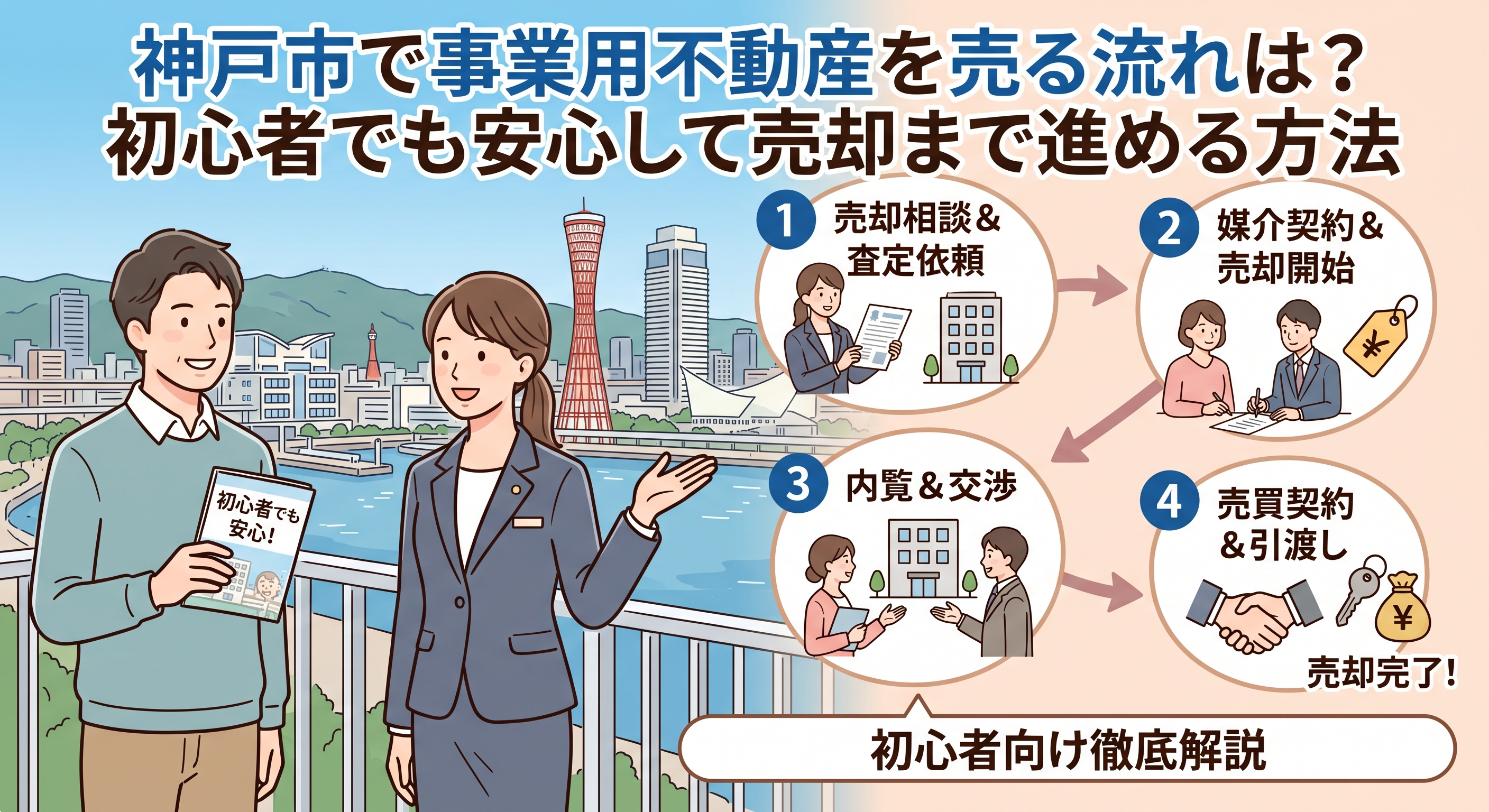 神戸市で事業用不動産を売る流れは？初心者でも安心して売却まで進める方法の画像