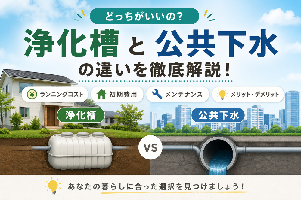 いわき市で知っておきたい浄化槽と公共下水の違い。初期費用・維持費・メンテナンスを比較の画像
