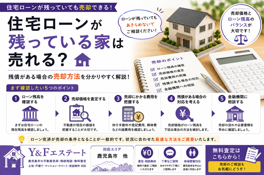 住宅ローンが残っている家は売れる？残債がある場合の売却方法を分かりやすく解説の画像
