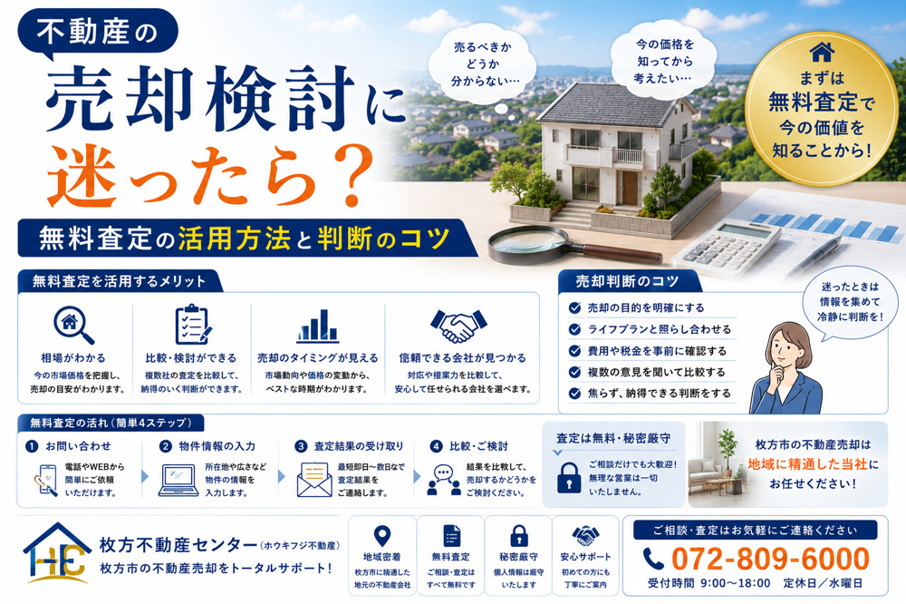 不動産の売却検討に迷ったら？無料査定の活用方法と判断のコツの画像