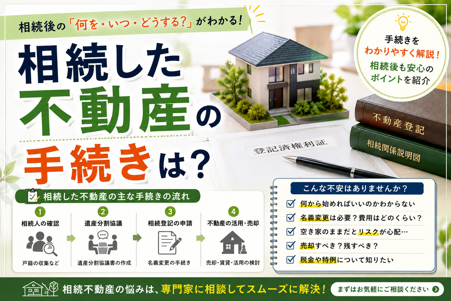 相続した不動産の手続きは？流れをわかりやすく解説の画像