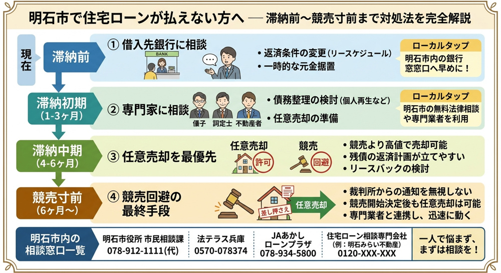 明石市で住宅ローンが払えない方へ｜段階別対処法・任意売却・競売回避・相談先まで完全解説の画像
